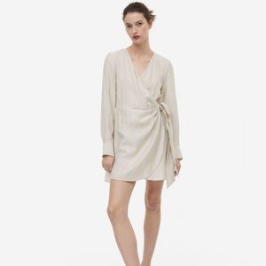 H&M Beige Wrap Mini Dress